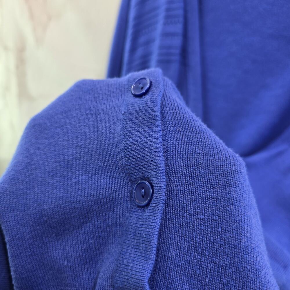 Catherines Cardigan Womens 3X 26 28 Blue Lightweight Sweater Cotton Ramie Bright - Picture 9 of 11